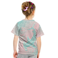 Baby Pink Gradient Polynesia Kid T Shirt Hawaiian Tribal Hammerhead Shark Tattoo