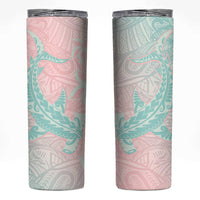 Baby Pink Gradient Polynesia Skinny Tumbler Hawaiian Tribal Hammerhead Shark Tattoo