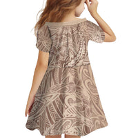 Pastel Brown Polynesia Family Matching Summer Maxi Dress and Hawaiian Shirt Hawaiian Tribal Hammerhead Shark Tattoo LT14 - Polynesian Pride