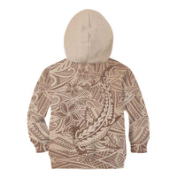 Pink Gradient Polynesia Kid Hoodie Hawaiian Tribal Hammerhead Shark Tattoo
