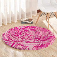 Beige Gradient Polynesia Round Carpet Hawaiian Tribal Hammerhead Shark Tattoo LT14 - Polynesian Pride