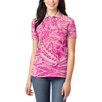 Beige Gradient Polynesia Women Polo Shirt Hawaiian Tribal Hammerhead Shark Tattoo LT14 - Polynesian Pride