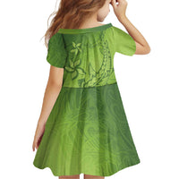 Green Gradient Polynesia Family Matching Tank Maxi Dress and Hawaiian Shirt Hawaiian Tribal Hammerhead Shark Tattoo