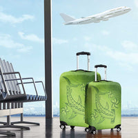 Green Gradient Polynesia Luggage Cover Hawaiian Tribal Hammerhead Shark Tattoo