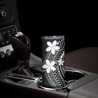 FSM Chuuk Skinny Tumbler Turtle Tropical Flowers Polynesian - Black