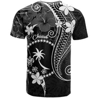 FSM Chuuk T Shirt Turtle Tropical Flowers Polynesian - Black