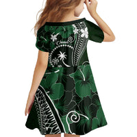 FSM Chuuk Family Matching Long Sleeve Bodycon Dress and Hawaiian Shirt Turtle Tropical Flowers Polynesian - Green LT14 - Polynesian Pride