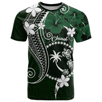 FSM Chuuk T Shirt Turtle Tropical Flowers Polynesian - Green LT14 Green - Polynesian Pride