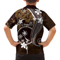 FSM Chuuk Family Matching Short Sleeve Bodycon Dress and Hawaiian Shirt Turtle Tropical Flowers Polynesian - Brown LT14 - Polynesian Pride