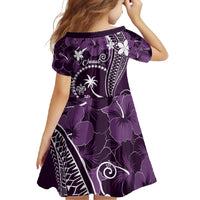 FSM Chuuk Family Matching Off Shoulder Maxi Dress and Hawaiian Shirt Turtle Tropical Flowers Polynesian - Purple