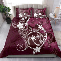 FSM Chuuk Bedding Set Turtle Tropical Flowers Polynesian - Pink