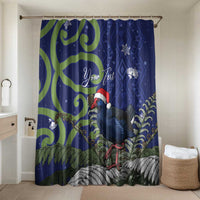 Personalized New Zealand Pukeko Christmas Bathroom Set Meri Kirihimete Taniko Ponga Koru Blue - Polynesian Pride