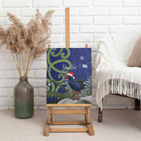 Personalized New Zealand Pukeko Christmas Canvas Wall Art Meri Kirihimete Taniko Ponga Koru Blue - Polynesian Pride