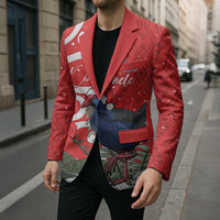 Personalized New Zealand Pukeko Christmas Blazer Meri Kirihimete Taniko Ponga Koru Red - Polynesian Pride