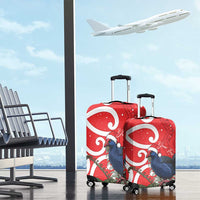 Personalized New Zealand Pukeko Christmas Luggage Cover Meri Kirihimete Taniko Ponga Koru Red - Polynesian Pride