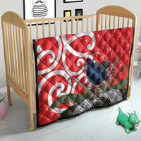 Personalized New Zealand Pukeko Christmas Quilt Meri Kirihimete Taniko Ponga Koru Red - Polynesian Pride