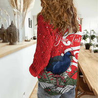 Personalized New Zealand Pukeko Christmas Women Casual Shirt Meri Kirihimete Taniko Ponga Koru Red - Polynesian Pride