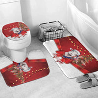 Personalized New Zealand Sheep Christmas Bathroom Set Hipi Meri Kirihimete Silver Fern Xmas Tree - Polynesian Pride