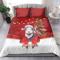 Personalized New Zealand Sheep Christmas Bedding Set Hipi Meri Kirihimete Silver Fern Xmas Tree - Polynesian Pride