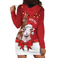 Personalized New Zealand Sheep Christmas Hoodie Dress Hipi Meri Kirihimete Silver Fern Xmas Tree - Polynesian Pride