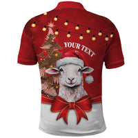 Personalized New Zealand Sheep Christmas Polo Shirt Hipi Meri Kirihimete Silver Fern Xmas Tree - Polynesian Pride