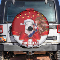 Personalized New Zealand Sheep Christmas Spare Tire Cover Hipi Meri Kirihimete Silver Fern Xmas Tree - Polynesian Pride