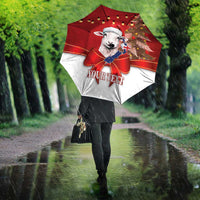 Personalized New Zealand Sheep Christmas Umbrella Hipi Meri Kirihimete Silver Fern Xmas Tree - Polynesian Pride