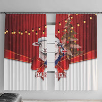 Personalized New Zealand Sheep Christmas Window Curtain Hipi Meri Kirihimete Silver Fern Xmas Tree - Polynesian Pride