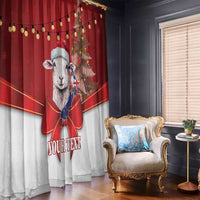 Personalized New Zealand Sheep Christmas Window Curtain Hipi Meri Kirihimete Silver Fern Xmas Tree - Polynesian Pride