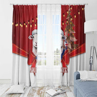 Personalized New Zealand Sheep Christmas Window Curtain Hipi Meri Kirihimete Silver Fern Xmas Tree - Polynesian Pride