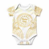 Cook Islands Gospel Day Baby Onesie Happy Nuku Day Tiare Maori Gold