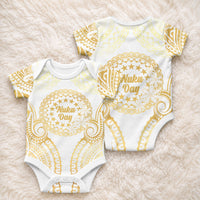 Cook Islands Gospel Day Baby Onesie Happy Nuku Day Tiare Maori Gold