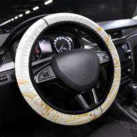 Cook Islands Gospel Day Steering Wheel Cover Happy Nuku Day Tiare Maori Gold