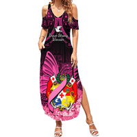 presonalised-tonga-breast-cancer-awareness-summer-maxi-dress-pink-ribbon-brave-strong-warrior-tongan-ngatu-pattern