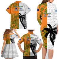 fiji-and-australia-rugby-family-matching-long-sleeve-bodycon-dress-and-hawaiian-shirt-2023-world-cup-aboriginal-mix-tapa-pattern