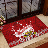 Tonga King Tupou I Day Rubber Doormat Tongan Ngatu Pattern With Crown LT14 - Polynesian Pride