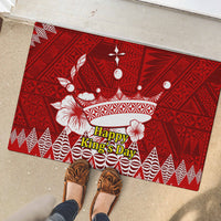 Tonga King Tupou I Day Rubber Doormat Tongan Ngatu Pattern With Crown LT14 - Polynesian Pride