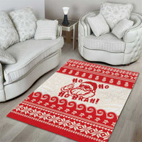 Red Mele Kalikimaka Hawaii Area Rug Funny Ho Ho Ho Santa Shaka - Polynesian Pride