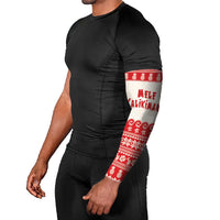 Red Mele Kalikimaka Hawaii Arm Sleeves Funny Ho Ho Ho Santa Shaka - Polynesian Pride
