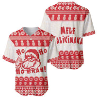 Red Mele Kalikimaka Hawaii Baseball Jersey Funny Ho Ho Ho Santa Shaka - Polynesian Pride