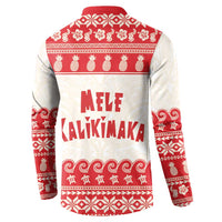 Red Mele Kalikimaka Hawaii Button Sweatshirt Funny Ho Ho Ho Santa Shaka - Polynesian Pride