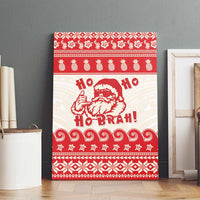 Red Mele Kalikimaka Hawaii Canvas Wall Art Funny Ho Ho Ho Santa Shaka - Polynesian Pride