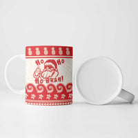 Red Mele Kalikimaka Hawaii Ceramic Mug Funny Ho Ho Ho Santa Shaka - Polynesian Pride