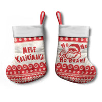 Red Mele Kalikimaka Hawaii Christmas Stocking Funny Ho Ho Ho Santa Shaka - Polynesian Pride