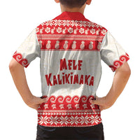 Red Mele Kalikimaka Hawaii Family Matching Off The Shoulder Long Sleeve Dress and Hawaiian Shirt Funny Ho Ho Ho Santa Shaka LT14 - Polynesian Pride