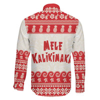 Red Mele Kalikimaka Hawaii Family Matching Off Shoulder Short Dress and Hawaiian Shirt Funny Ho Ho Ho Santa Shaka LT14 - Polynesian Pride