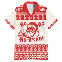 Red Mele Kalikimaka Hawaii Family Matching Puletasi and Hawaiian Shirt Funny Ho Ho Ho Santa Shaka - Polynesian Pride