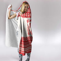 Red Mele Kalikimaka Hawaii Hooded Blanket Funny Ho Ho Ho Santa Shaka - Polynesian Pride