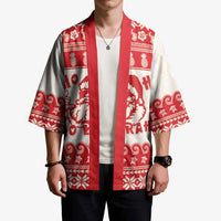 Red Mele Kalikimaka Hawaii Kimono Funny Ho Ho Ho Santa Shaka - Polynesian Pride