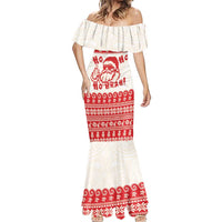 Red Mele Kalikimaka Hawaii Mermaid Dress Funny Ho Ho Ho Santa Shaka - Polynesian Pride